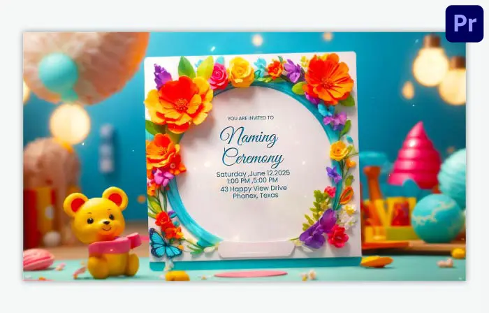 Naming Ceremony Invitation Card 3D Slideshow